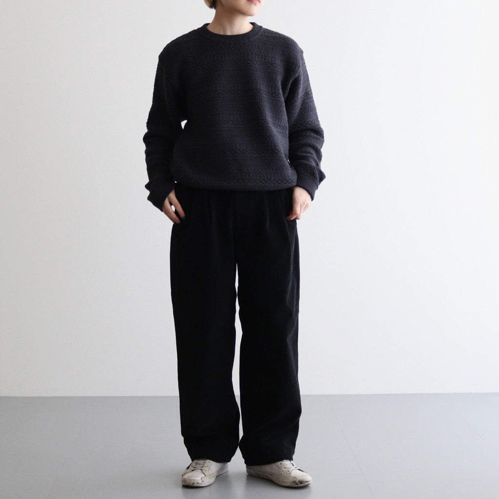 Corduroy Field Tuck Pants #Black [N24FC025]