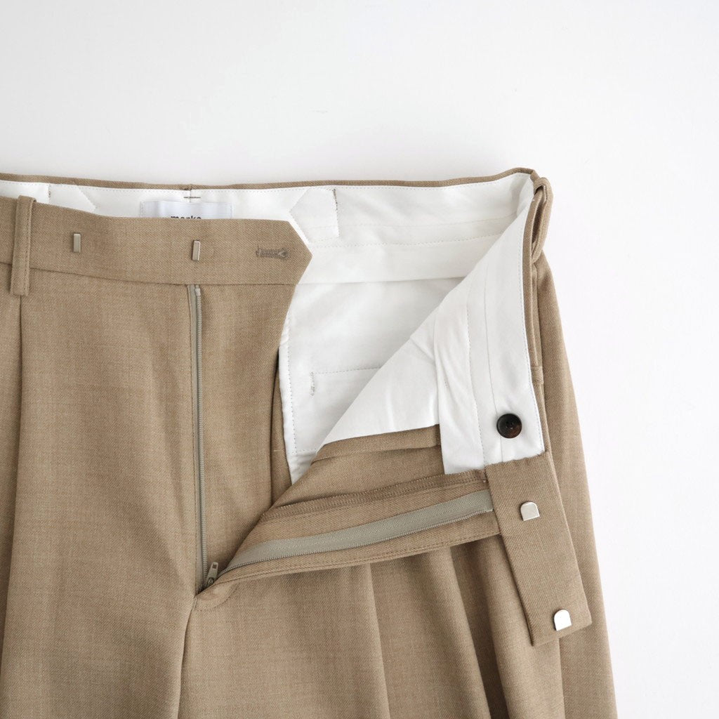DOUBLE PLEATED BUGGY TROUSERS #BEIGE [M26C06PT01C]