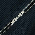 SOLID WOOL RIB POLO ZIP UP CARDIGAN #DARK GREEN×NAVY [BN-25FM-044]