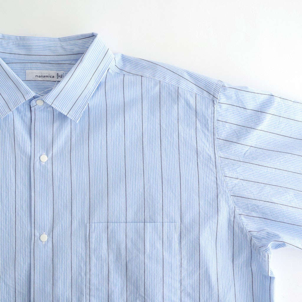 Regular Collar Stripe Wind Shirt #Sax [S26SG086]