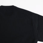 SOLID WOOL RIB CREW NECK #BLACK [BN-25FM-042]