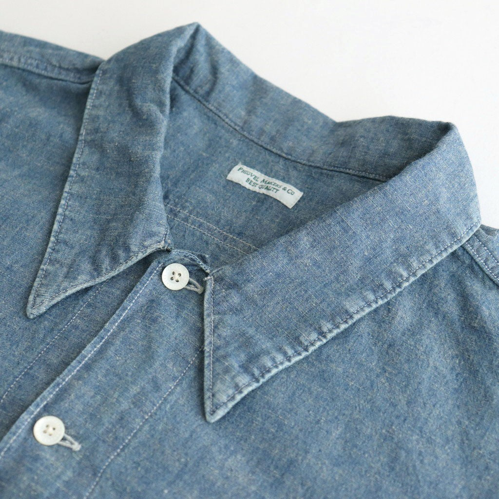 CHAMBRAY WORKADAY LS SHIRT #INDIGO(FADE) [PMAT-LS05]