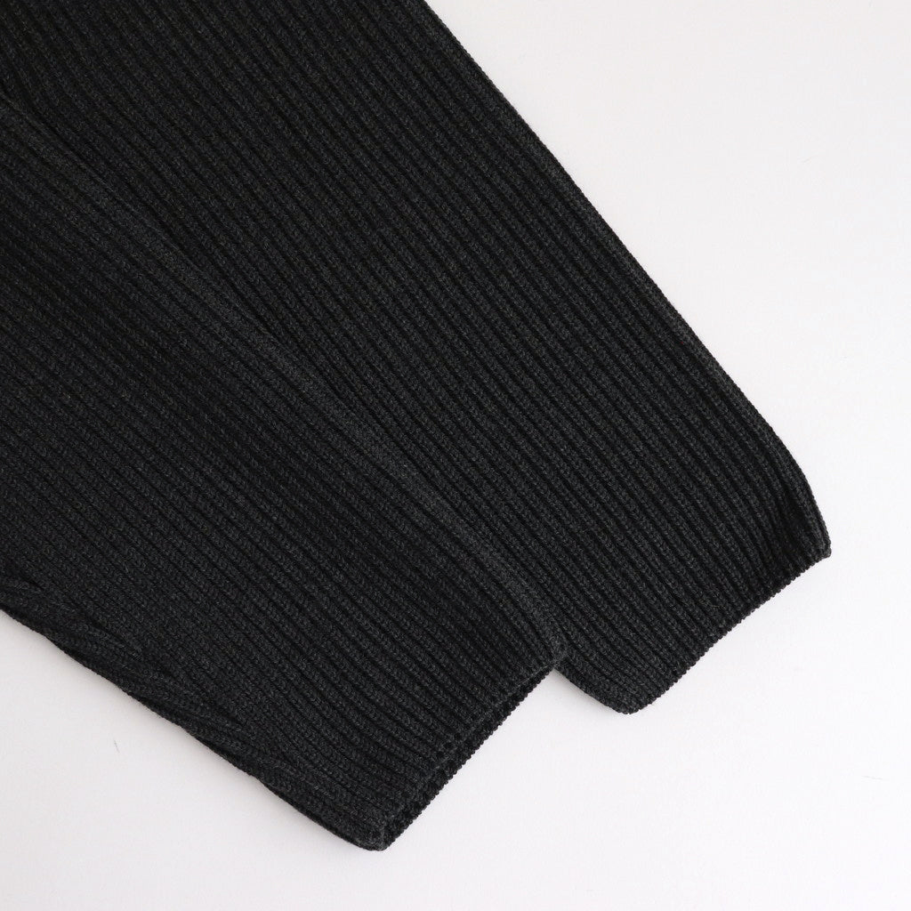 SOLID WOOL RIB CREW NECK #CHARCOAL [BN-24FM-042]