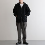 ZIP-FRONT ATHLETIC HOODIE #ONYX [252OJ-CT06]