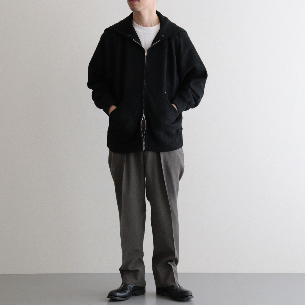 ZIP-FRONT ATHLETIC HOODIE #ONYX [252OJ-CT06]