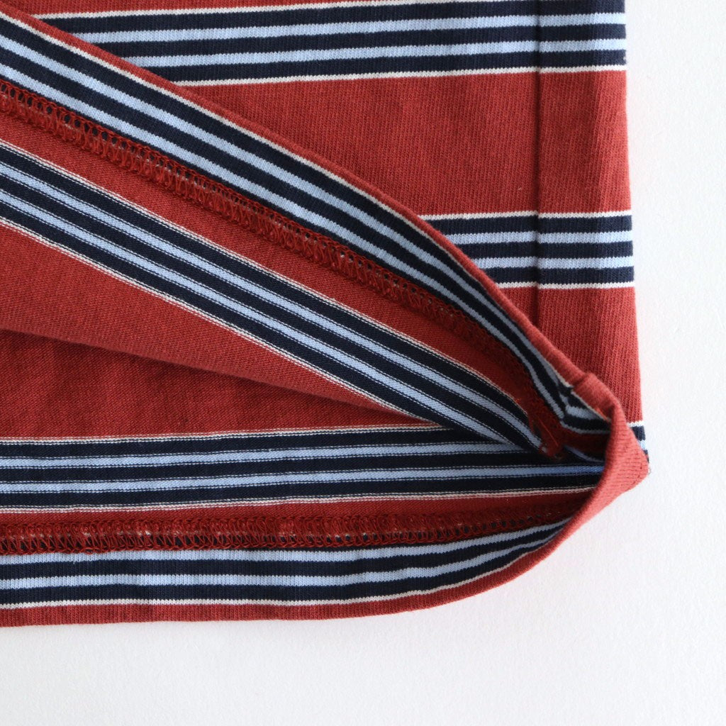 BORDER SHORT SLEEVE TOP #N.REDxSAX [PMAT-CS02]