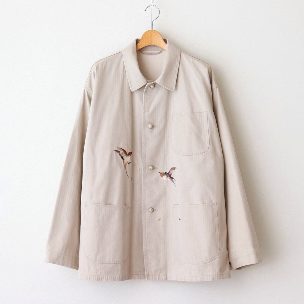 PATINA HERRINGBONE SOUVENIR JACKET #BONE [251OJ-JK16]