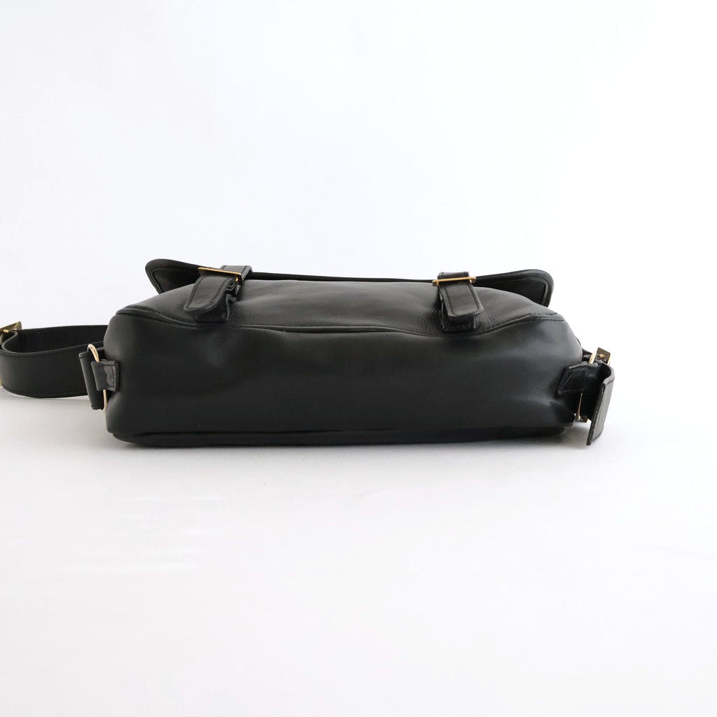 FLAP SHOULDER BAG M #BLACK [BG-30-C-COW-5]
