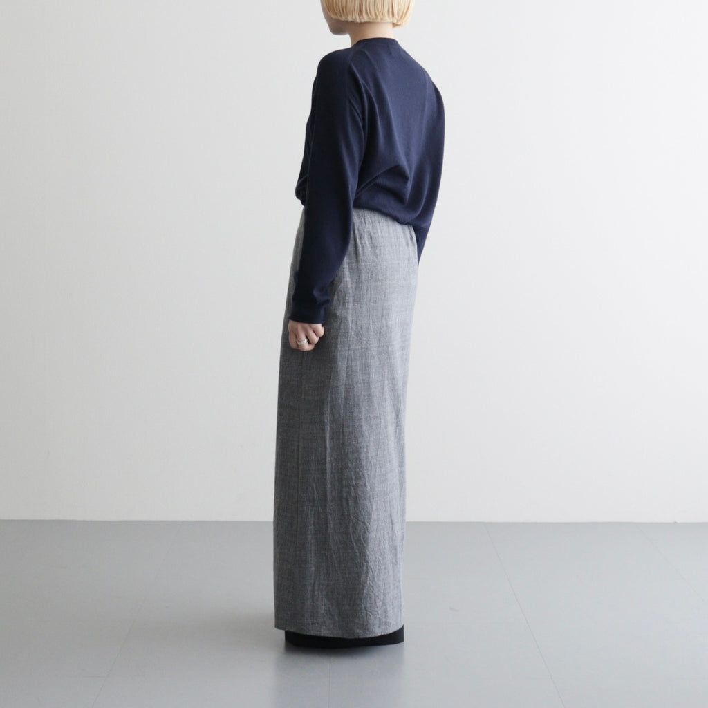 Mix Heather Cotton Wrap Belted Skirt #HeatherCharcoal [BHSW26S7HEG]