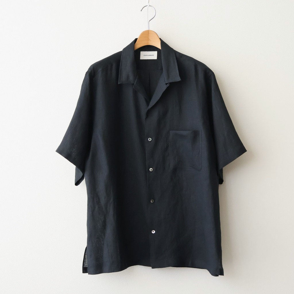 NEW OPEN COLLAR S/S SHIRT #BLACK [A26B05SH01B]