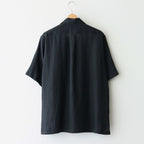 NEW OPEN COLLAR S/S SHIRT #BLACK [A25B05SH01B]