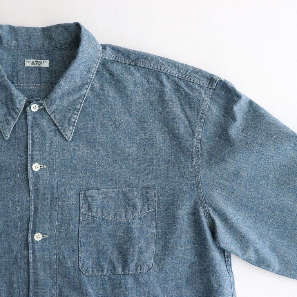 CHAMBRAY WORKADAY LS SHIRT #INDIGO(FADE) [PMAT-LS05]