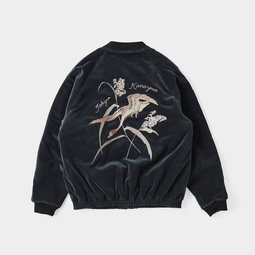 FADED VELVET SOUVENIR JACKET #GRAPHITE [242OJ-JK15]