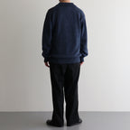 WASHED HIGH COUNT LINEN POLO #NAVY [BN-25SM-023]
