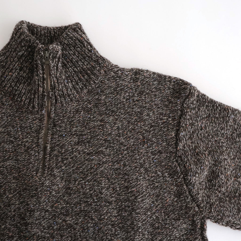British Wool Half Zip Knit Made by macalastair #Light Graphite×Gritstone [6033-1301]