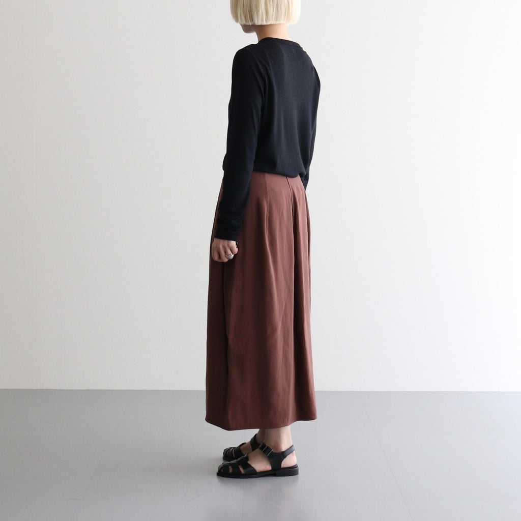 RAYON-POLYESTER BROAD SKIRT #050 BROWN [16862 30005]