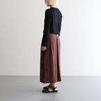 RAYON-POLYESTER BROAD SKIRT #050 BROWN [16862 30005]