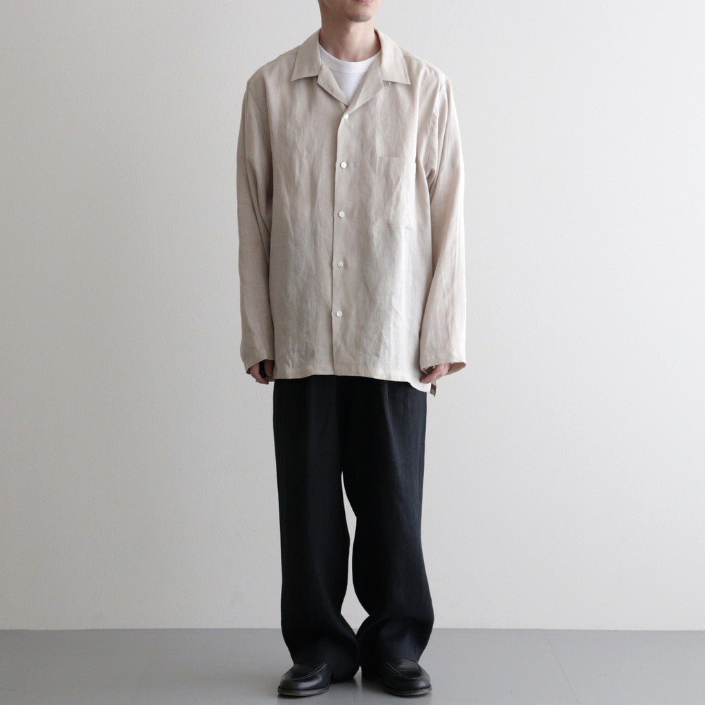 COMFORT FIT OPEN COLLAR SHIRT #TAUPE [A26A22SH02C]