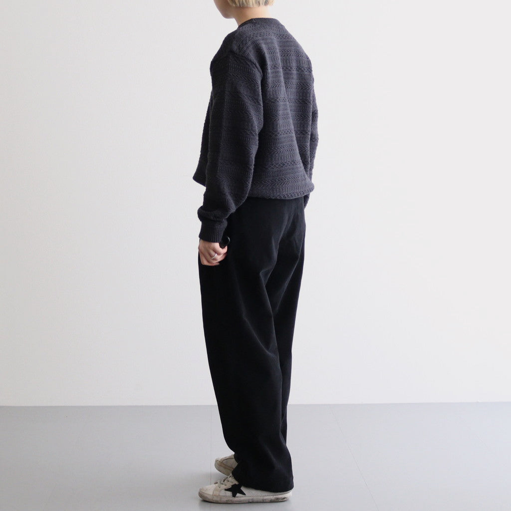 Corduroy Field Tuck Pants #Black [N24FC025]