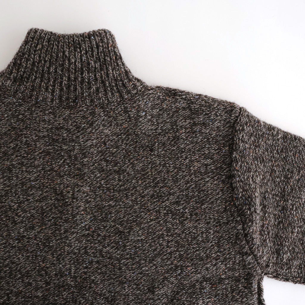 British Wool Half Zip Knit Made by macalastair #Light Graphite×Gritstone [6033-1301]