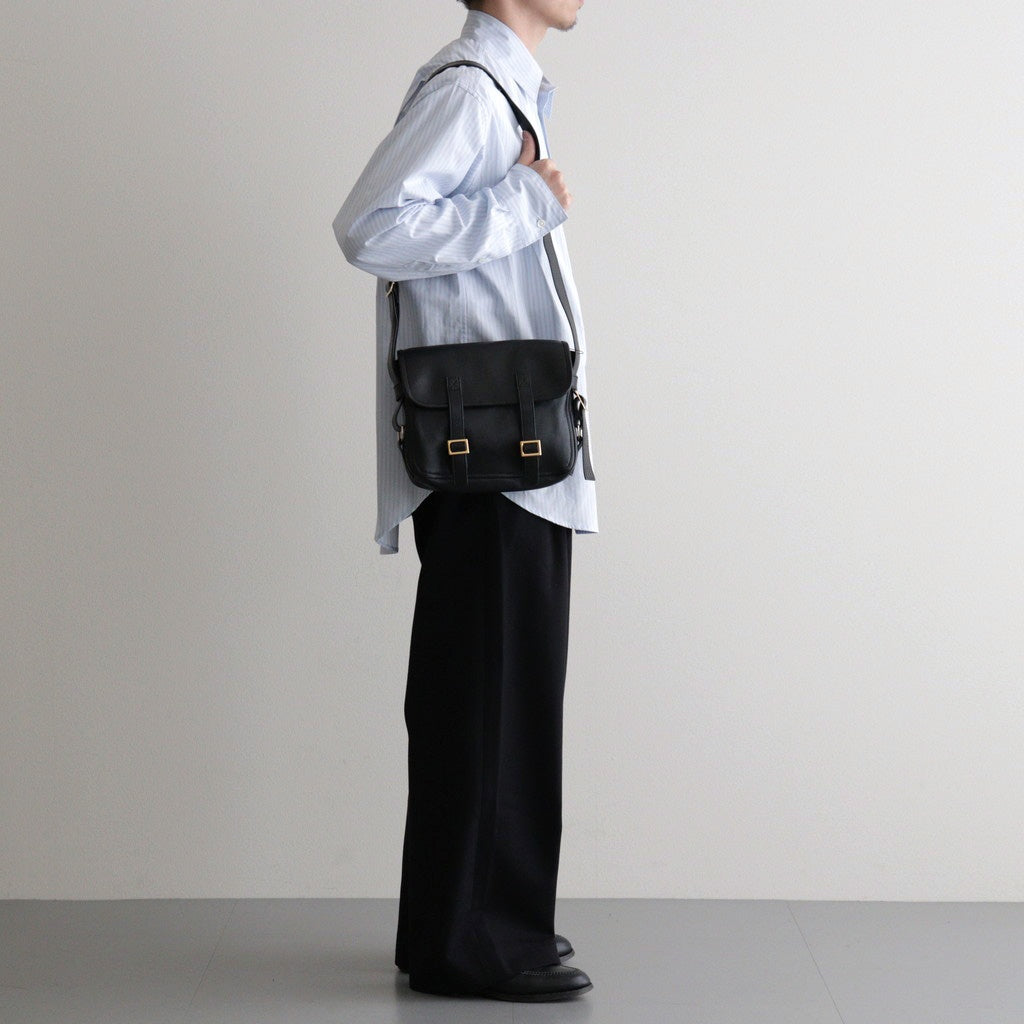 FLAP SHOULDER BAG S #BLACK [BG-31-COW-5]