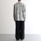 ORIGINAL PRINTED OPEN COLLAR SHIRTS (Animal Drawing) Long-sleeve #CELADONN [251OJ-SH18]