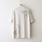 ORIGINAL PRINTED OPEN COLLAR SHIRTS (ANIMAL DRAWING) Short-sleeve #IVORY [261OJ-SH22]