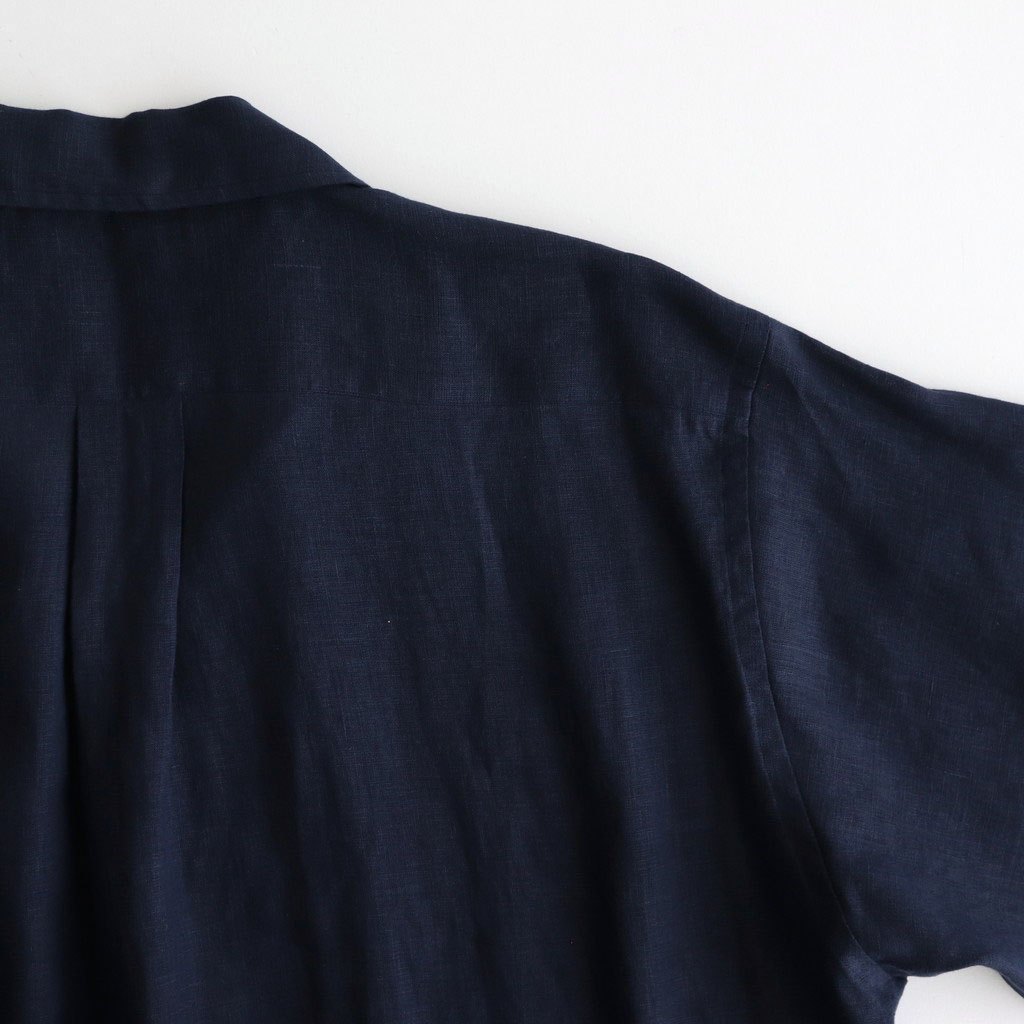 NEW OPEN COLLAR S/S SHIRT #NAVY [A25B05SH01B]
