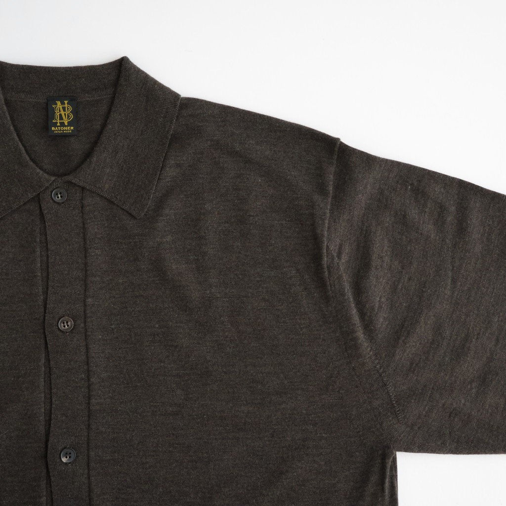 BABY WOOL POLO CARDIGAN #BROWN [BN-26FM-040]
