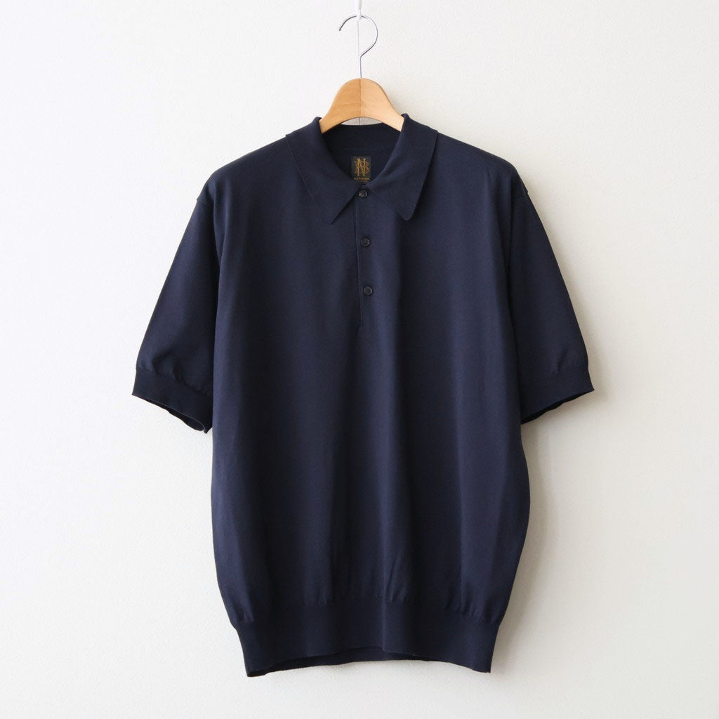 CARIBBEAN SEAISLAND COTTON POLO SHORT SLEEVE #NAVY [BN-26SM-064]