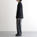 ORIGINAL PRINTED OPEN COLLAR SHIRTS (ANIMAL DRAWING) Long-sleeve #BLACK [261OJ-SH18]