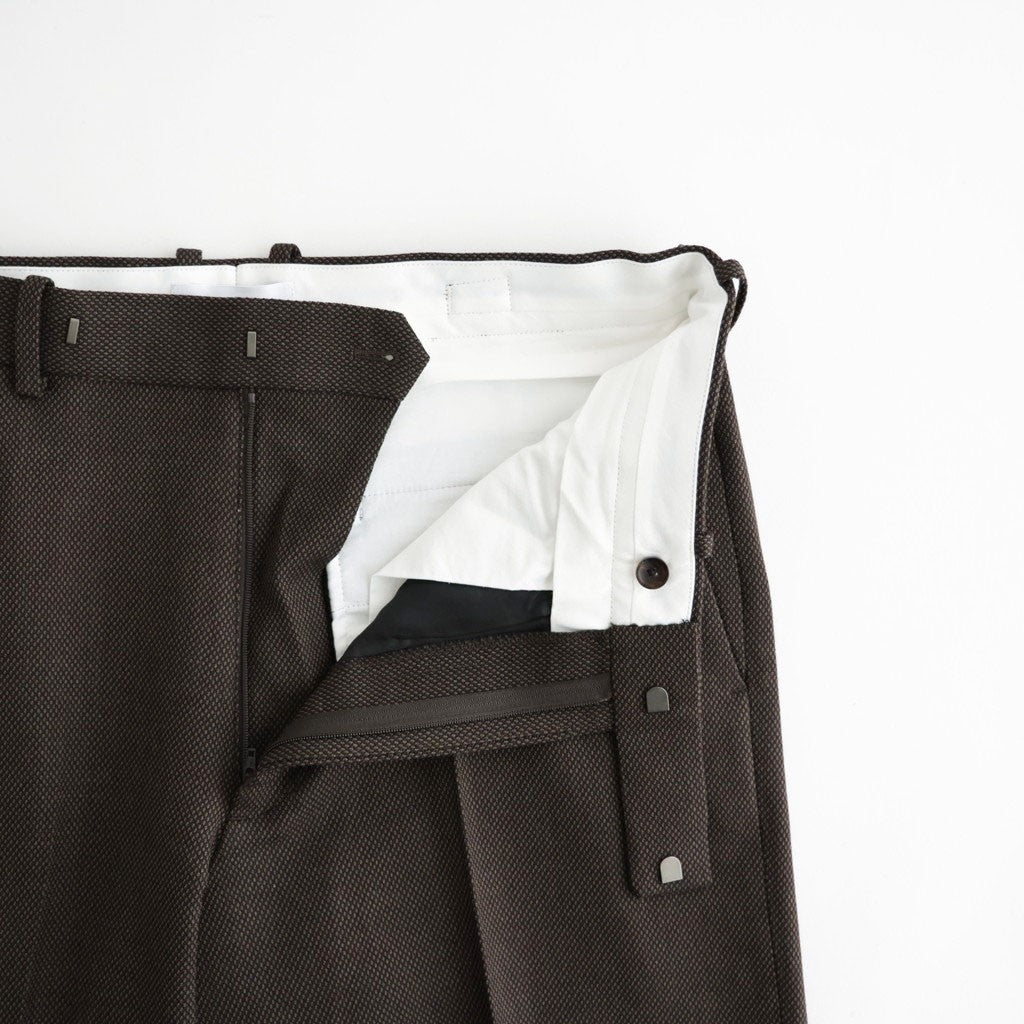 REGULAR FIT STRAIGHT TROUSERS #BROWN BIRD’S-EYE [M26C10PT03C]