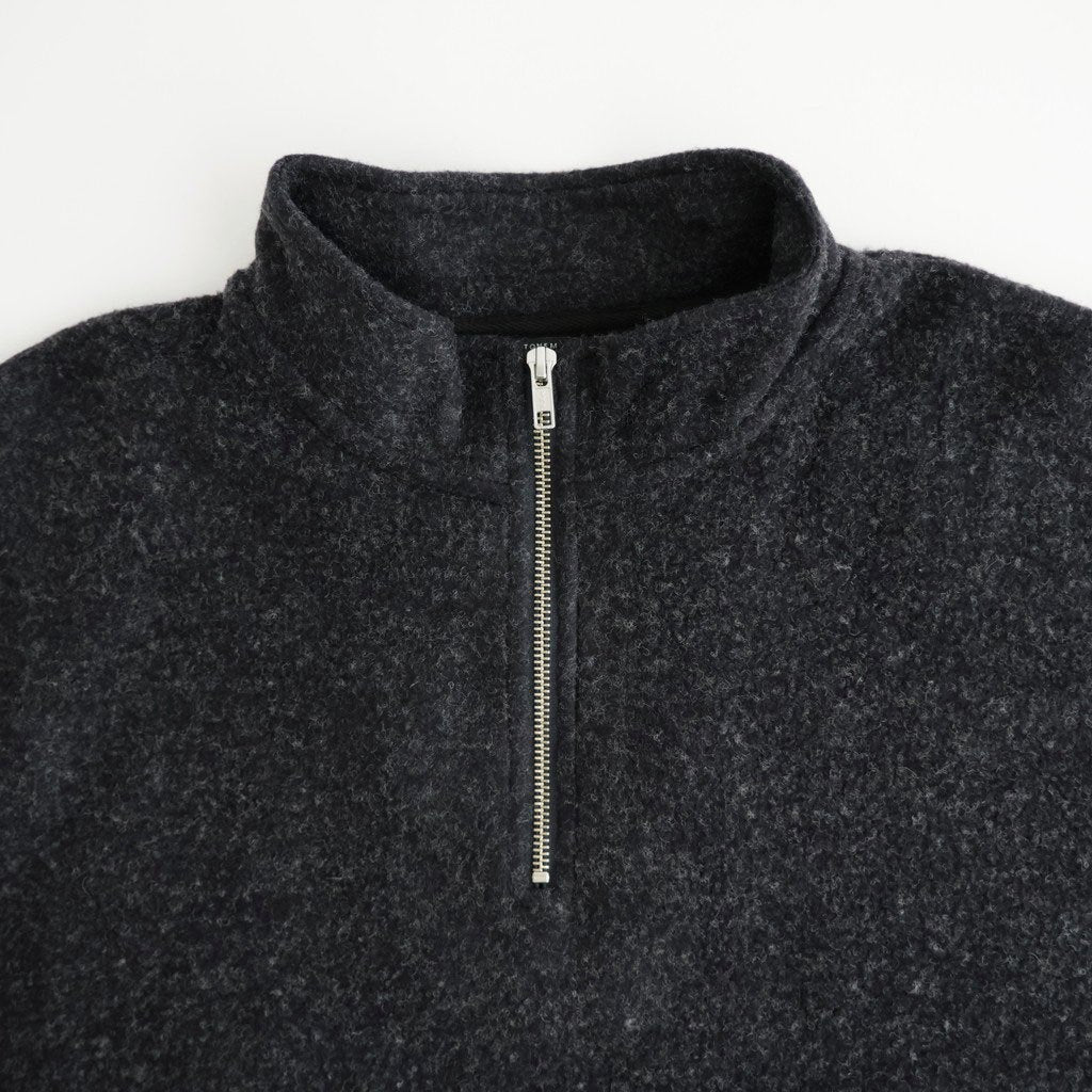 THERMAL FLEECE HALF ZIP TOP #CHARCOAL [SM62MC002]