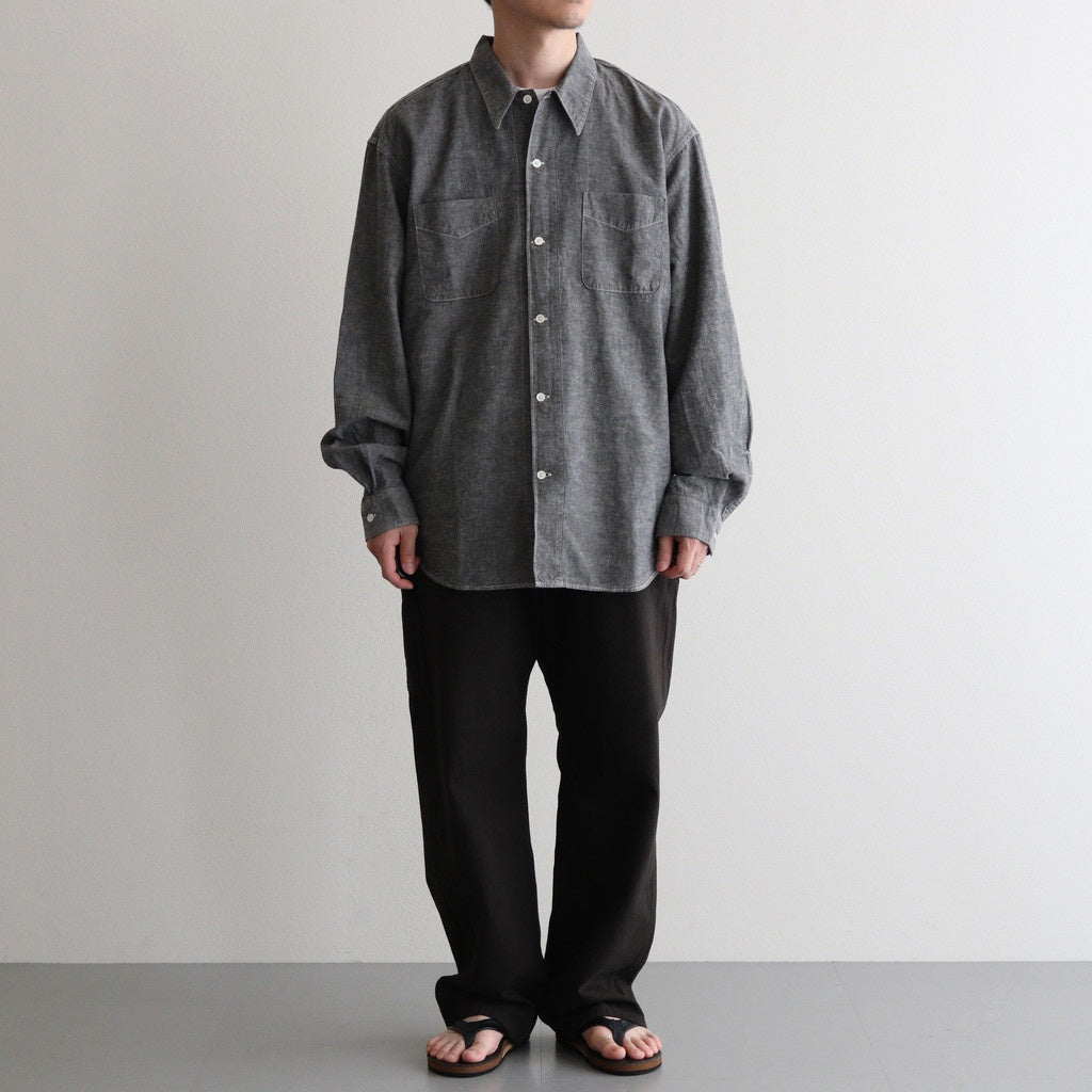 CHAMBRAY WORKADAY LS SHIRT #BLACK(FADE) [PMAT-LS05]
