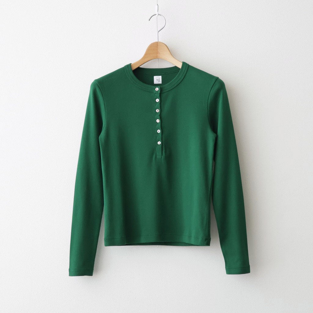 Classic Rib Henley-neck L/S #DarkGreen [bROOTS24F006WF26]