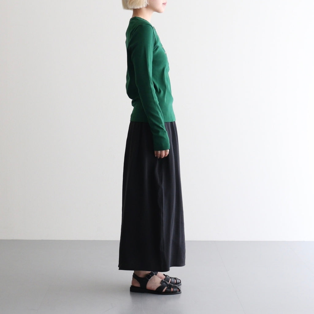 Classic Rib Henley-neck L/S #DarkGreen [bROOTS24F006WF26]