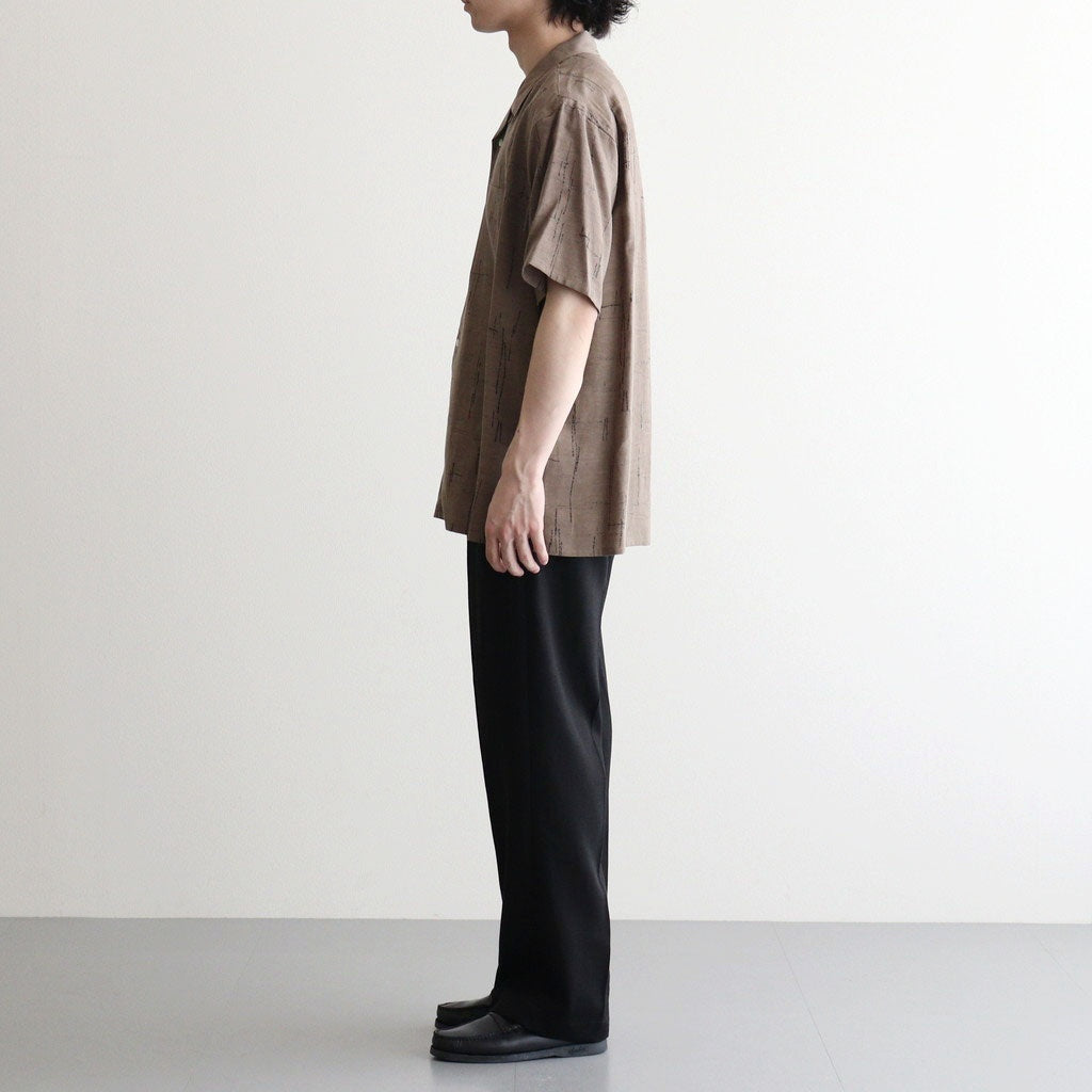 ORIGINAL PRINTED OPEN COLLAR SHIRTS (KASURI) Short-sleeve #MOCHA [261OJ-SH20]