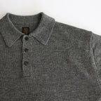 WASHED HIGH COUNT LINEN POLO #GRAY [BN-25SM-023]