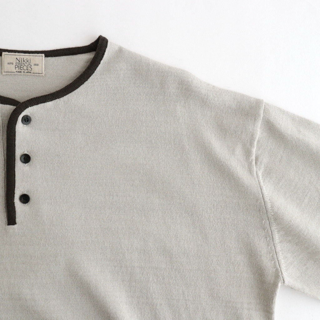 Cotton Silk Henleyneck #Silver Gray [NEP-SS2627]