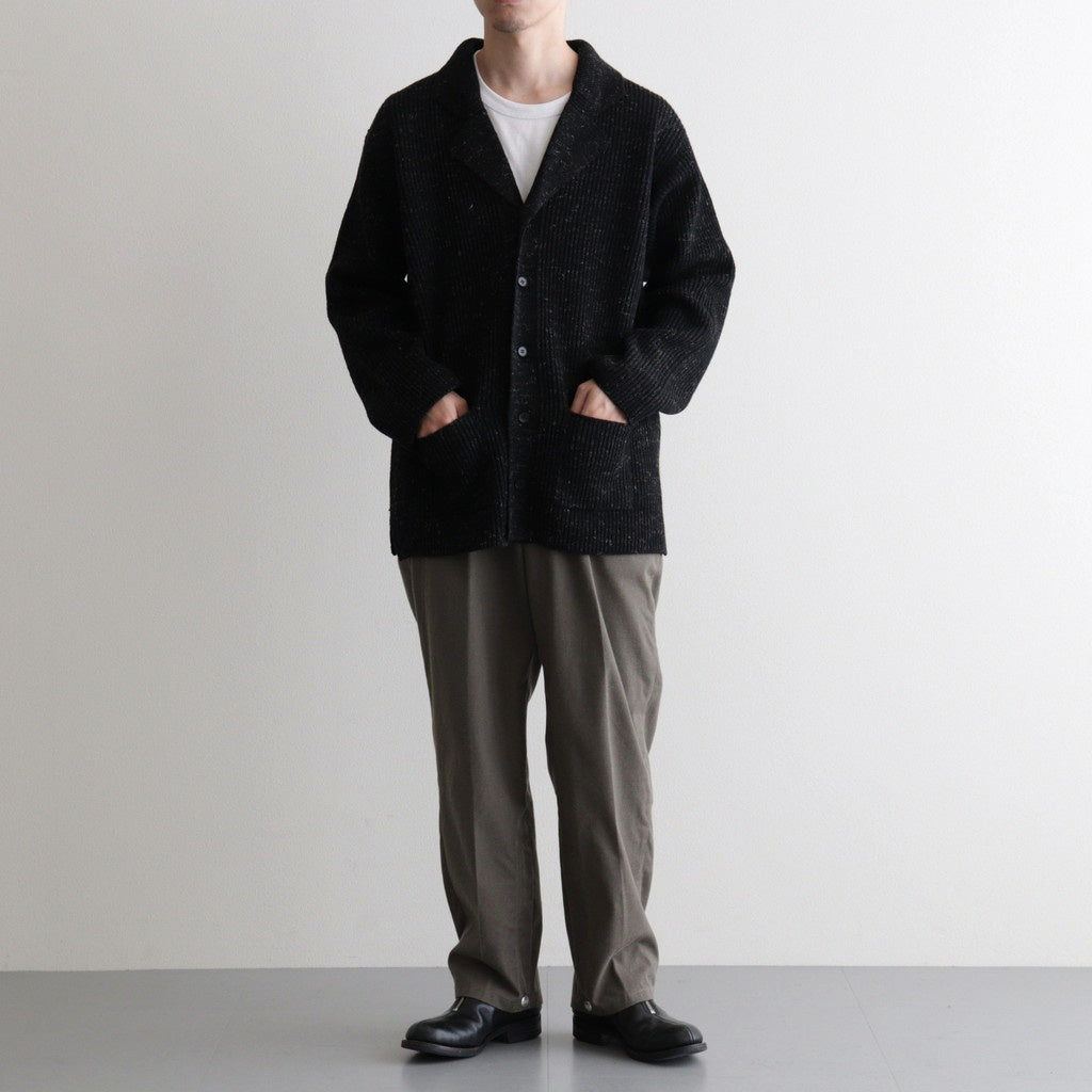 BLENDED KEMPI WOOL RAPEL CARDY #ONYX [252OJ-KN03]