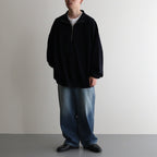 Co/Silk Nep Harf-Zip #BlackNavy [BHS24F038Si]