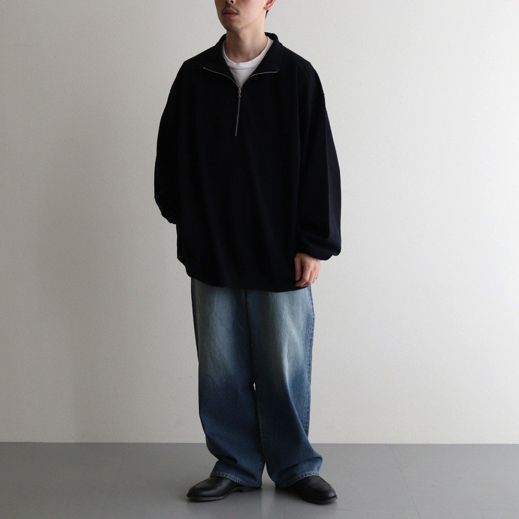 Co/Silk Nep Harf-Zip #BlackNavy [BHS24F038Si]