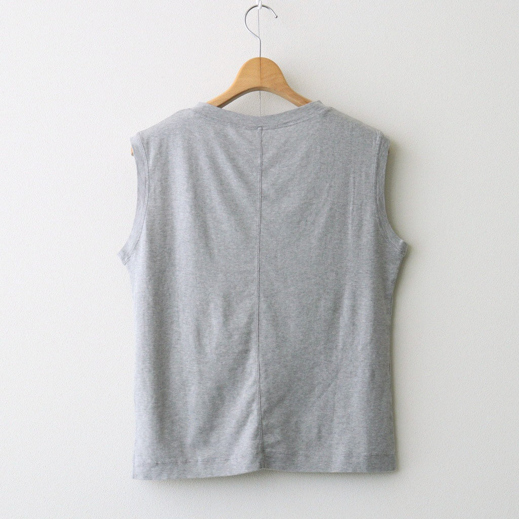 Giza Cotton Fraise Stitch Suleeveless #TOP Gray [NEP-SS2621]