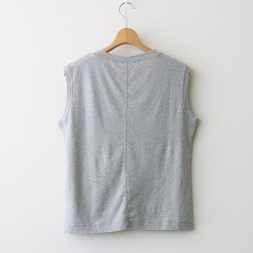 Giza Cotton Fraise Stitch Suleeveless #TOP Gray [NEP-SS2621]