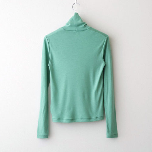 Wool Rib Turtle Neck #FadeGreen [BHSW24F12F26]