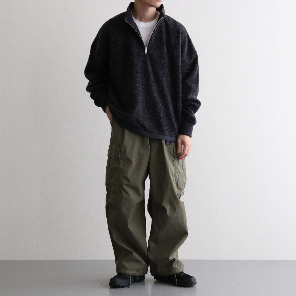 THERMAL FLEECE HALF ZIP TOP #CHARCOAL [SM62MC002]