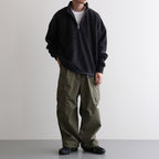 THERMAL FLEECE HALF ZIP TOP #CHARCOAL [SM62MC002]