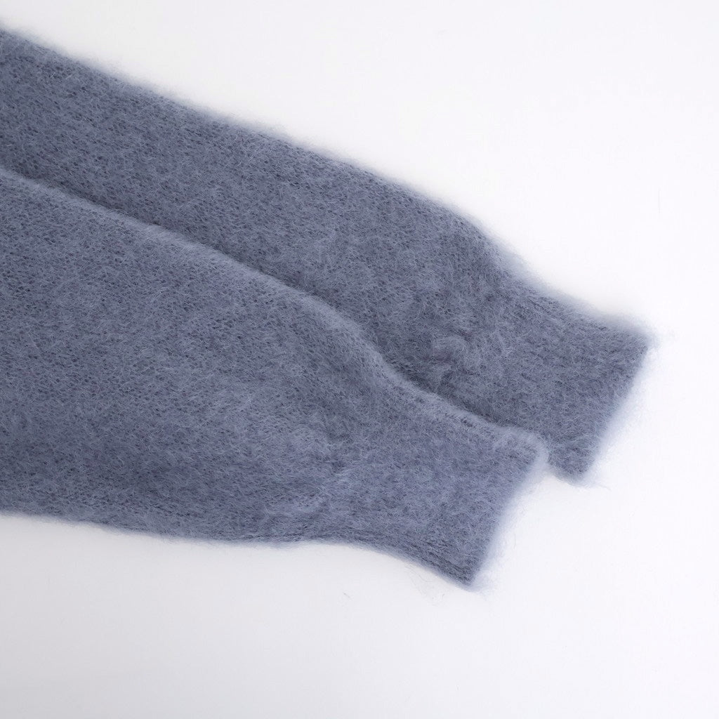 PURE MOHAIR SHAGGY POLO #SAX GRAY [BN-25FL-053]