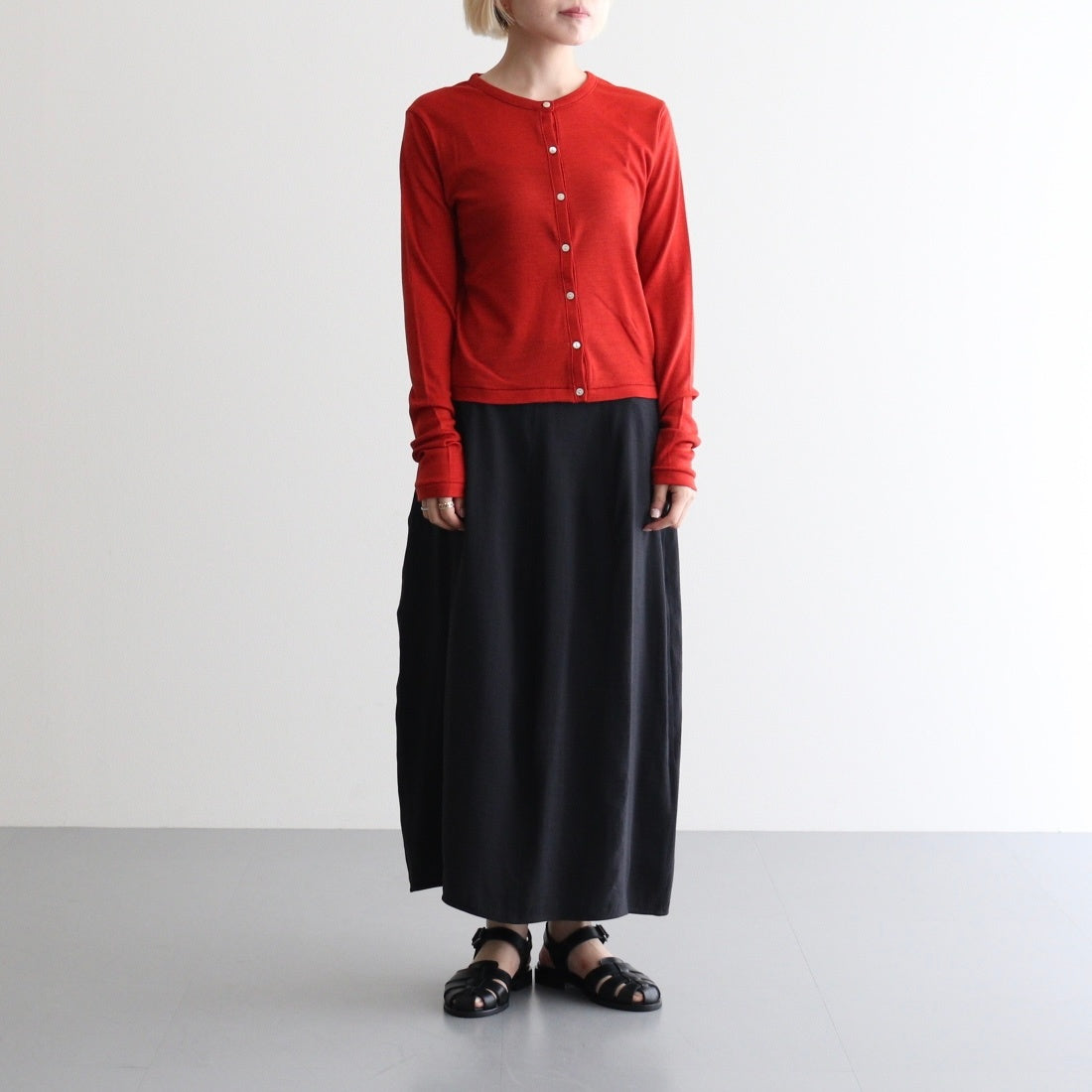 Wool Rib Cardigan #DarkRed [BHSW24F13F26]