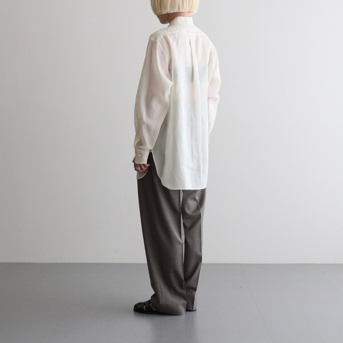 COTTON VOILE LAWN LONG SLEEVE SH #060 LIGHT YELLOW [16861 50081]
